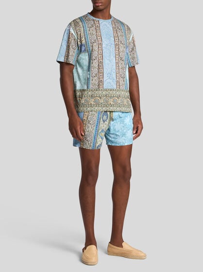 DOUBLE-PATTERN SWIM SHORTS
