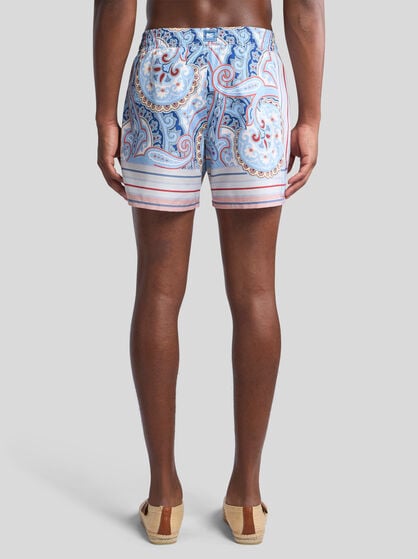 PAISLEY SWIMMING COSTUME WITH STRIPES