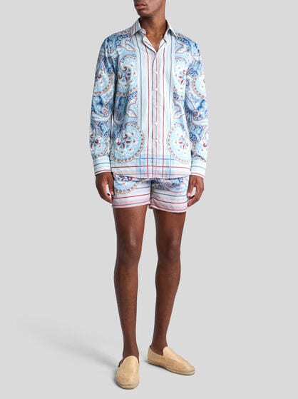 PAISLEY SWIMMING COSTUME WITH STRIPES