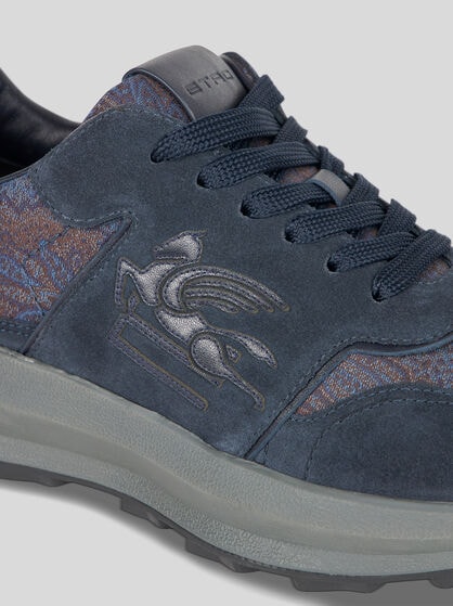 PAISLEY AND SUEDE RUNNING SNEAKERS