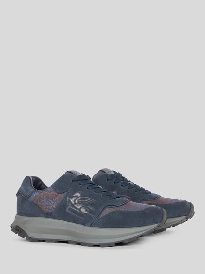 PAISLEY AND SUEDE RUNNING SNEAKERS