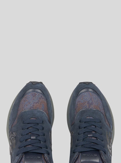 PAISLEY AND SUEDE RUNNING SNEAKERS