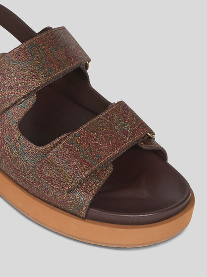 PAISLEY SANDALS WITH STRAP