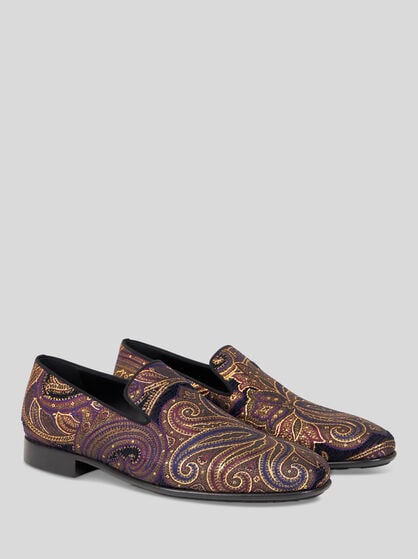 PAISLEY METALLIC JACQUARD LOAFERS