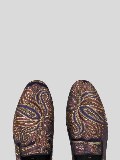 PAISLEY METALLIC JACQUARD LOAFERS