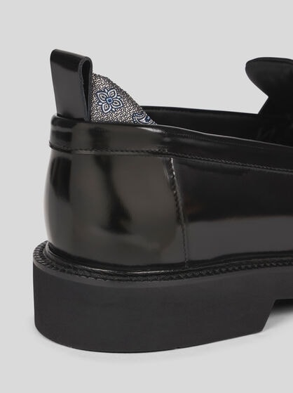LEATHER PENNY LOAFERS WITH INSERT