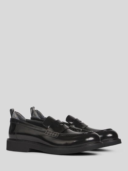 LEATHER PENNY LOAFERS WITH INSERT