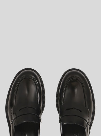 LEATHER PENNY LOAFERS WITH INSERT