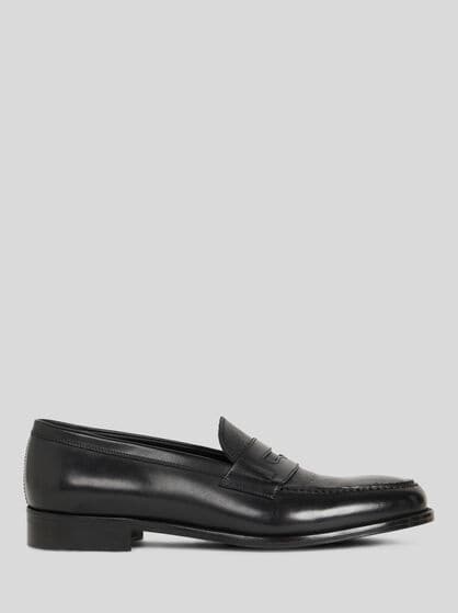 LEATHER LOAFERS WITH PAISLEY DETAIL