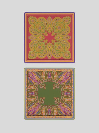 SET OF TWO MANDALA AND PAISLEY BOTTLE COASTERS