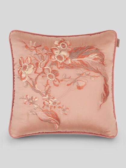 CUSHION WITH LEAFY FLORAL MOTIF
