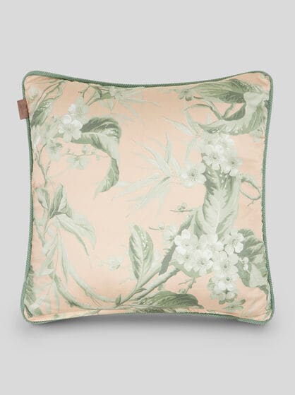 CUSHION WITH LEAFY FLORAL MOTIF