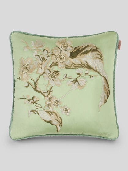 CUSHION WITH LEAFY FLORAL MOTIF