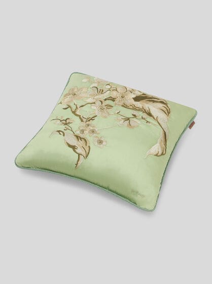 CUSHION WITH LEAFY FLORAL MOTIF