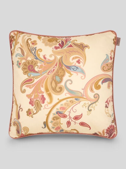 COTTON SATIN CUSHION WITH FLORAL PRINT