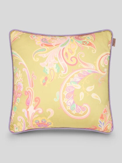 COTTON SATIN CUSHION WITH FLORAL PRINT