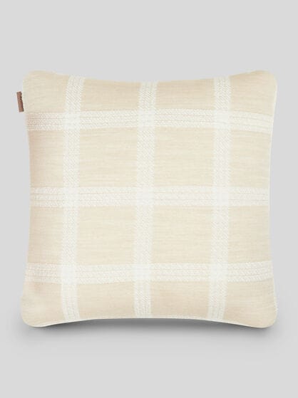 CHECK CUSHION WITH LOGO