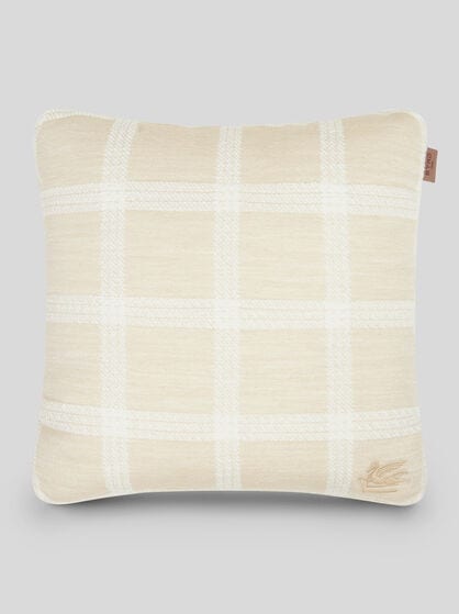 CHECK CUSHION WITH LOGO