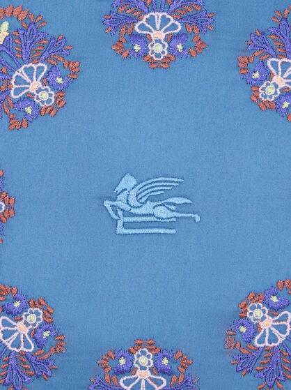 CUSHION WITH FLOWERS AND EMBROIDERED PEGASO