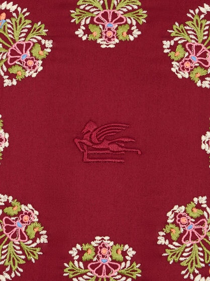 CUSHION WITH FLOWERS AND EMBROIDERED PEGASO