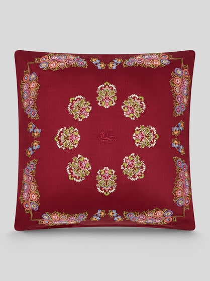 CUSHION WITH FLOWERS AND EMBROIDERED PEGASO