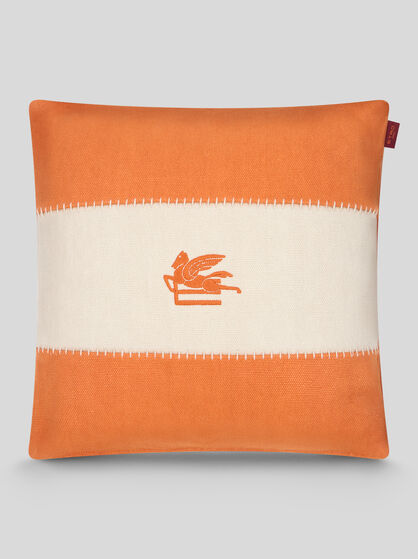 LINEN CUSHION WITH EMBROIDERED PEGASO