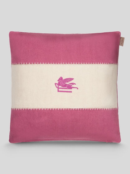 LINEN CUSHION WITH EMBROIDERED PEGASO