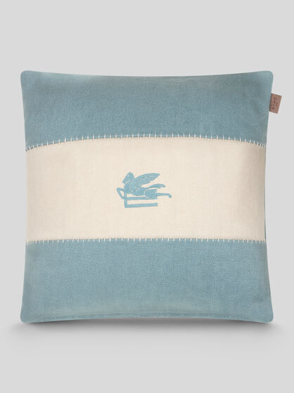LINEN CUSHION WITH EMBROIDERED PEGASO