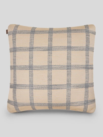 CHECK CUSHION WITH LOGO
