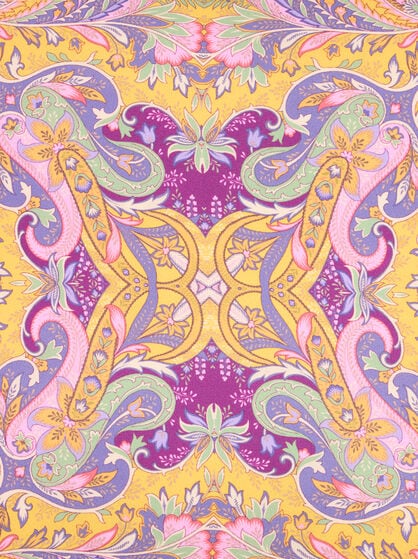 SILK CUSHION WITH LEAFY PRINT