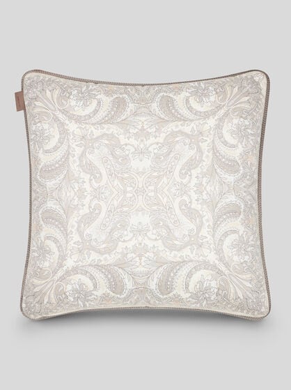COTTON CUSHION WITH LEAFY PRINT