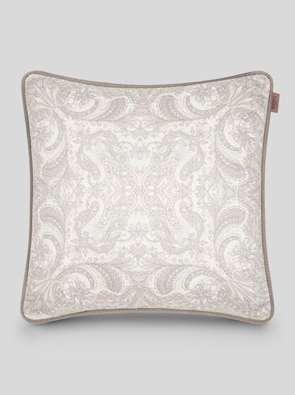 COTTON CUSHION WITH LEAFY PRINT