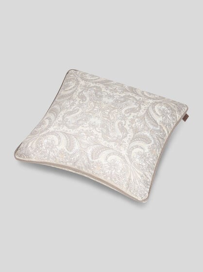 COTTON CUSHION WITH LEAFY PRINT