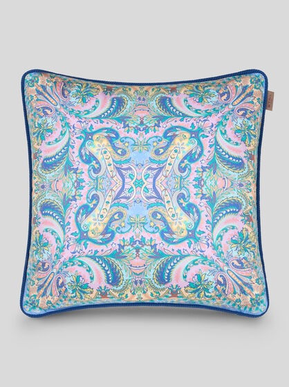 COTTON CUSHION WITH LEAFY PRINT