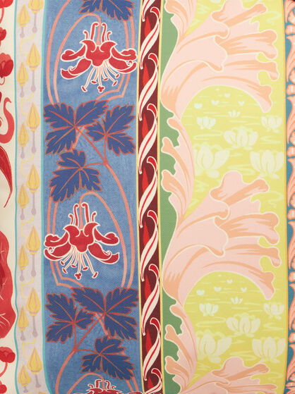 CUSHION WITH FLORAL BANDS