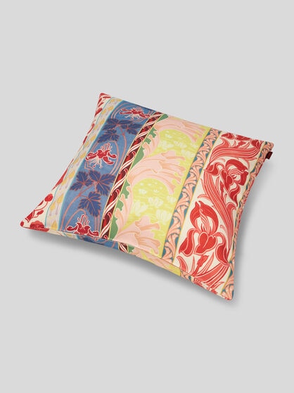 CUSHION WITH FLORAL BANDS