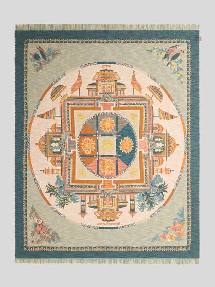 PLAID EN JACQUARD DE ALGOD&Oacute;N CON DISE&Ntilde;O MANDALA
