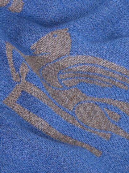 WOOL THROW BLANKET WITH JACQUARD LOGO AND PAISLEY