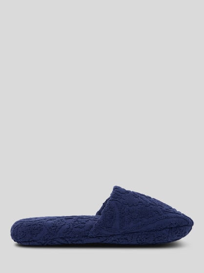 MULES DE BAIN EN JACQUARD DE COTON &Eacute;PONGE