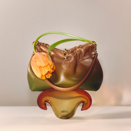 SMALL VELA BLOSSOM BAG IN FADED LEATHER