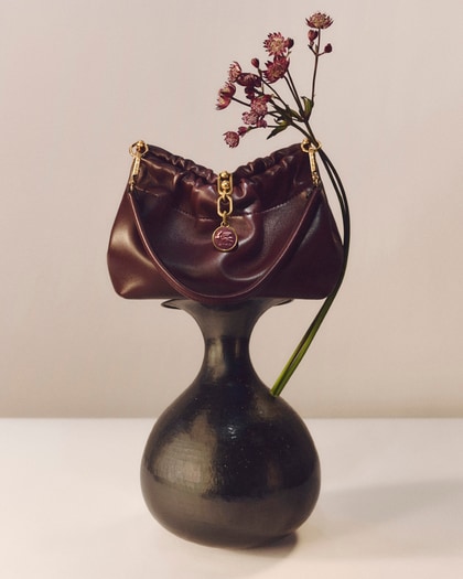 Etro Vela blossom in plum leather