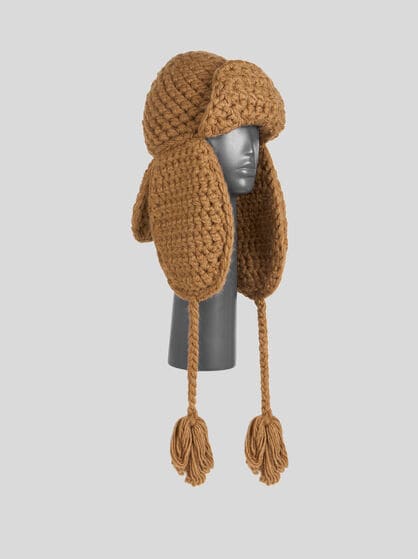 クロシェ ウール＆アルパカブレンド トラッパーハット