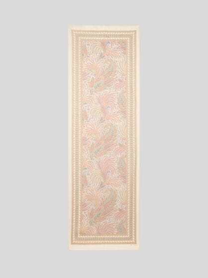 SILK SCARF WITH FOLIAGE MOTIF