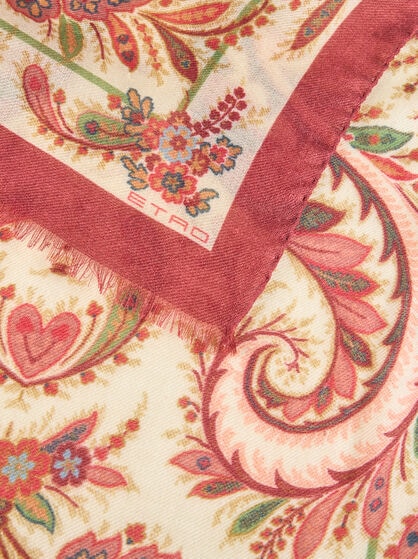 WOOL, CASHMERE AND SILK SCARF WITH PRINT