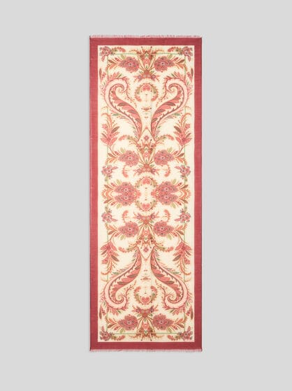 WOOL, CASHMERE AND SILK SCARF WITH PRINT