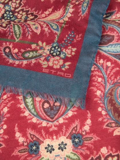 WOOL, CASHMERE AND SILK SCARF WITH PRINT