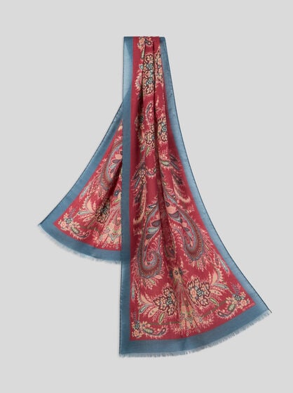 WOOL, CASHMERE AND SILK SCARF WITH PRINT