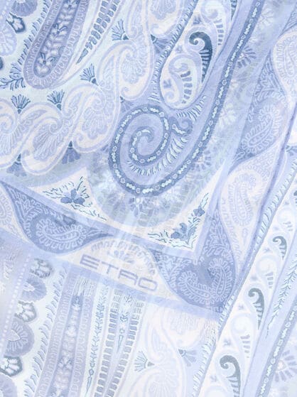 SILK SCARF WITH PLACED PRINT