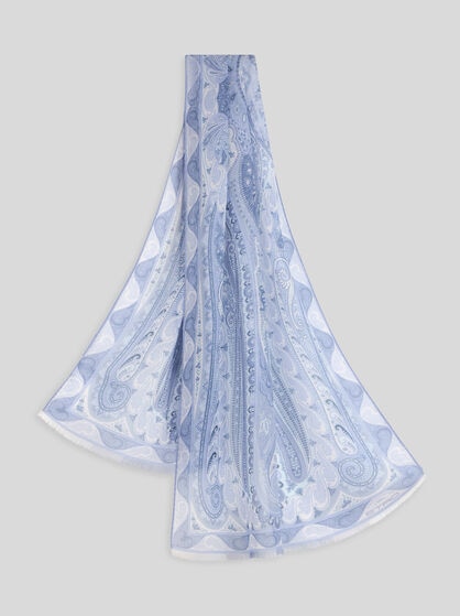 SILK SCARF WITH PLACED PRINT