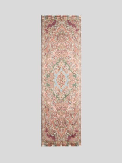 SILK SCARF WITH PLACED PRINT